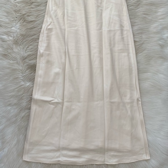 Birdy Grey Champagne Satin Sleeveless Cowl Neck Lisa Midi Bridesmaid Dress - Picture 9 of 12